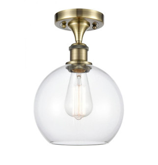 Athens - 1 Light - 8 inch - Antique Brass - Semi-Flush Mount (3442|516-1C-AB-G122-8-LED)