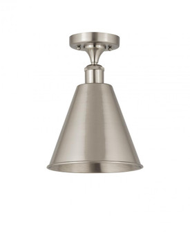Berkshire - 1 Light - 8 inch - Brushed Satin Nickel - Semi-Flush Mount (3442|516-1C-SN-MBC-8-SN-LED)