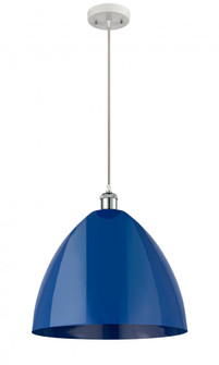 Plymouth - 1 Light - 16 inch - White Polished Chrome - Cord hung - Mini Pendant (3442|516-1P-WPC-MBD-16-BL-LED)