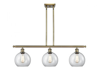 Athens - 3 Light - 36 inch - Antique Brass - Stem hung - Island Light (3442|516-3I-AB-G122-8)