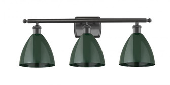 Plymouth - 3 Light - 28 inch - Oil Rubbed Bronze - Bath Vanity Light (3442|516-3W-OB-MBD-75-GR)
