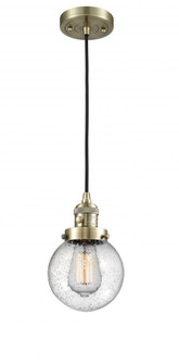 Beacon - 1 Light - 6 inch - Antique Brass - Cord hung - Mini Pendant (3442|201CSW-AB-G204-6)