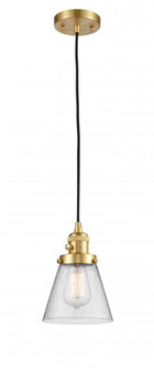 Cone - 1 Light - 6 inch - Satin Gold - Cord hung - Mini Pendant (3442|201CSW-SG-G64)