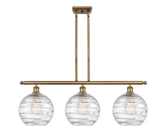 Athens Deco Swirl - 3 Light - 37 inch - Brushed Brass - Stem hung - Island Light (3442|516-3I-BB-G1213-10-LED)