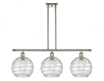 Athens Deco Swirl - 3 Light - 37 inch - Polished Nickel - Stem hung - Island Light (3442|516-3I-PN-G1213-10-LED)