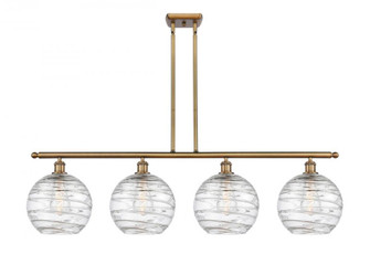 Athens Deco Swirl - 4 Light - 48 inch - Brushed Brass - Stem hung - Island Light (3442|516-4I-BB-G1213-10)