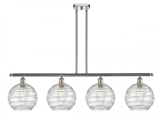 Athens Deco Swirl - 4 Light - 48 inch - Polished Chrome - Stem hung - Island Light (3442|516-4I-PC-G1213-10-LED)