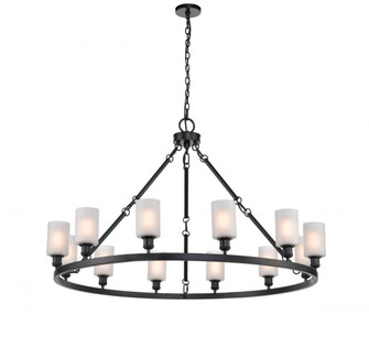 Clymer - 12 Light - 50 inch - Matte Black - Chain Hung - Chandelier (3442|850-BK-G801-LED)