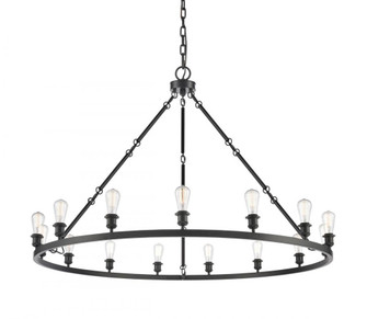 Saloon - 20 Light - 60 inch - Matte Black - Chain Hung - Chandelier (3442|860-BK)