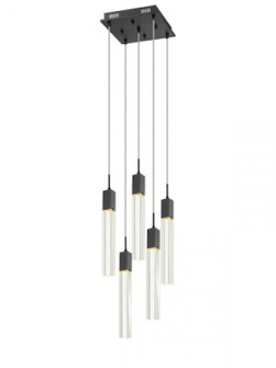 The Original Glacier Collection 5 Light Multi Pendant in Black with Clear Crystal (4450|HF1900-5-GL-BK-C)