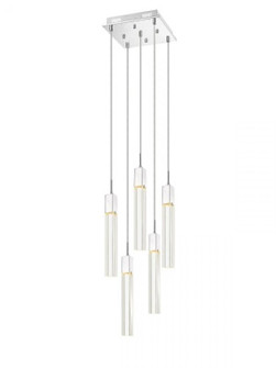 THE ORIGINAL GLACIER AVENUE COLLECTION CHROME 5 LIGHT PENANT FIXTURE WITH CLEAR CRYSTAL (4450|HF1900-5-GL-CH-C)