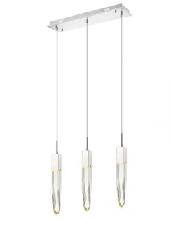 Aspen  37'' Linear  Multi  Pendant in Polished Chrome and Clear Crystal (4450|HF1900-3-AP-CH-C)