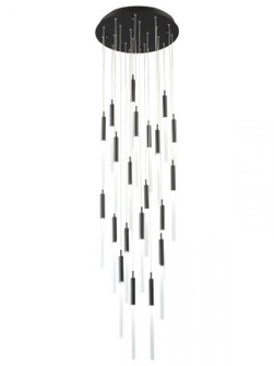 Main Street  21 Light Multi Pendant in Black with Frosted Glass (4450|HF2021-FR-BK)