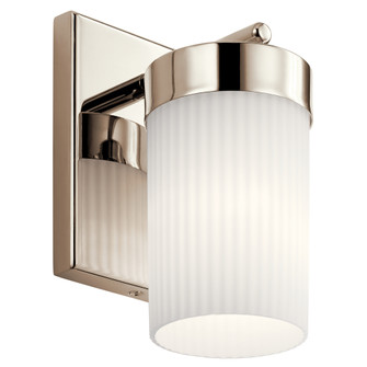 Ciona 9'' 1 Light Wall Sconce with Round Ribbed Glass Polished Nickel (10687|55110PN)