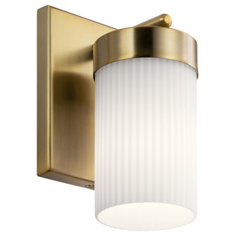 Ciona 9'' 1 Light Wall Sconce with Round Ribbed Glass Brushed Natural Brass (10687|55110BNB)