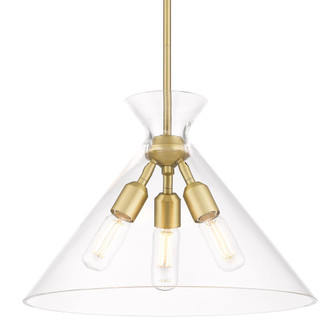 Malta 3 Light Pendant in Brushed Champagne Bronze with Clear Glass Shade (36|0511-3P BCB-CLR)