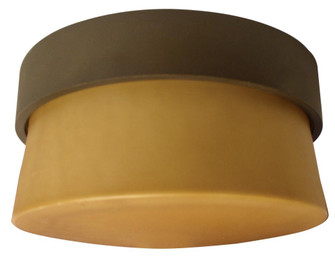 One Light Oil Rubbed Bronze Tea Stained Glass Drum Shade Flush Mount (1|ARMF1F13RBECT)