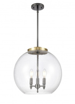Athens - 3 Light - 16 inch - Black Antique Brass - Stem hung - Pendant (3442|221-3S-BAB-G124-16)