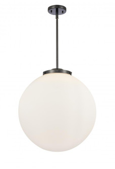 Beacon - 3 Light - 18 inch - Matte Black - Stem hung - Pendant (3442|221-3S-BK-G201-18-LED)