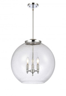 Athens - 3 Light - 18 inch - Polished Chrome - Stem hung - Pendant (3442|221-3S-PC-G124-18)