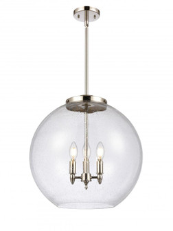 Athens - 3 Light - 18 inch - Polished Nickel - Stem hung - Pendant (3442|221-3S-PN-G124-18)
