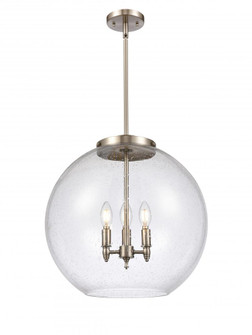 Athens - 3 Light - 18 inch - Brushed Satin Nickel - Cord hung - Pendant (3442|221-3S-SN-G124-18)