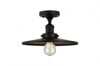 Railroad - 1 Light - 12 inch - Matte Black - Semi-Flush Mount (3442|517-1CH-BK-MFR-BK-12)