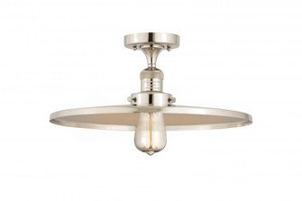 Railroad - 1 Light - 16 inch - Polished Nickel - Semi-Flush Mount (3442|517-1CH-PN-MFR-PN-16-LED)