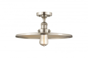 Railroad - 1 Light - 16 inch - Brushed Satin Nickel - Semi-Flush Mount (3442|517-1CH-SN-MFR-SN-16)
