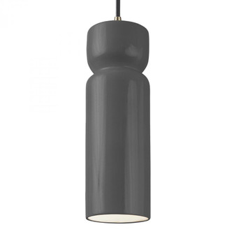 Tall Hourglass Pendant (254|CER-6510-GRY-ABRS-BKCD)