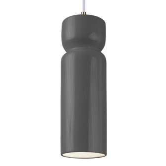 Tall Hourglass Pendant (254|CER-6510-GRY-ABRS-WTCD)