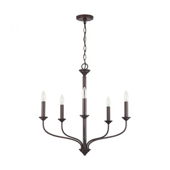 5-Light Chandelier in Bronze with Fluted Column (8583|9F374A)