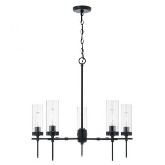 5-Light Chandelier in Matte Black with Clear Glass (8583|AA1017MB)