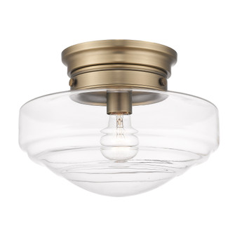 Golden Lighting Ingalls 1-light 12in Semi-Flush Mount in Modern Brass and Clear Glass (36|0508-SF MBS-CLR)