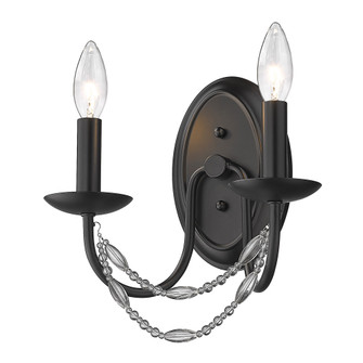 Golden Lighting Mirabella 2-light Wall Sconce in Matte Black (36|7644-2W BLK)
