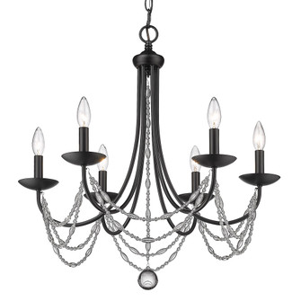 Golden Lighting Mirabella 6-light Chandelier in Matte Black (36|7644-6 BLK)