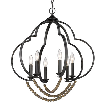 Golden Lighting Flori 6-light Pendant in Matte Black (36|8320-6P BLK-EWB)