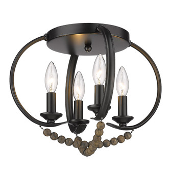 Golden Lighting Flori 4-light Flush Mount in Matte Black (36|8320-FM BLK-EWB)