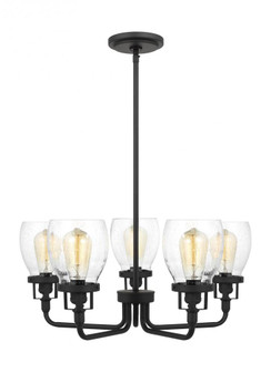 Belton transitional 5-light indoor dimmable ceiling up chandelier pendant light in midnight black fi (38|3214505-112)
