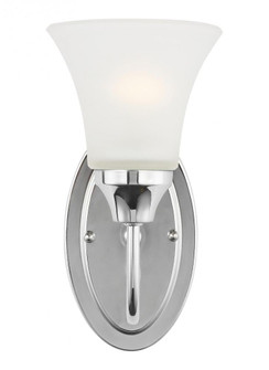 Holman traditional 1-light indoor dimmable bath vanity wall sconce in chrome silver finish with sati (38|41806-05)