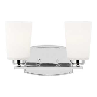 Franport transitional 2-light indoor dimmable bath vanity wall sconce in chrome silver finish with e (38|4428902-05)