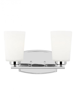 Franport transitional 2-light LED indoor dimmable bath vanity wall sconce in chrome silver finish wi (38|4428902EN3-05)