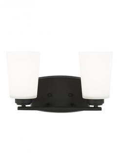 Franport transitional 2-light LED indoor dimmable bath vanity wall sconce in midnight black finish w (38|4428902EN3-112)