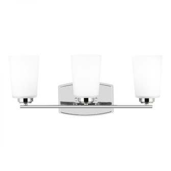 Franport transitional 3-light indoor dimmable bath vanity wall sconce in chrome silver finish with e (38|4428903-05)