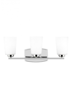 Franport transitional 3-light LED indoor dimmable bath vanity wall sconce in chrome silver finish wi (38|4428903EN3-05)