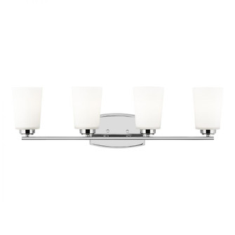 Franport transitional 4-light indoor dimmable bath vanity wall sconce in chrome silver finish with e (38|4428904-05)