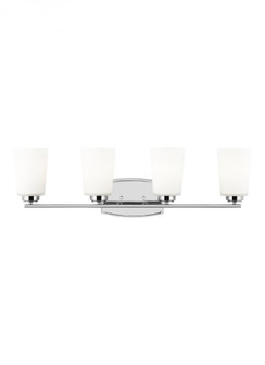 Franport transitional 4-light LED indoor dimmable bath vanity wall sconce in chrome silver finish wi (38|4428904EN3-05)