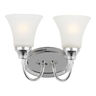 Holman traditional 2-light LED indoor dimmable bath vanity wall sconce in chrome silver finish with (38|44806EN3-05)