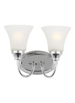 Holman traditional 2-light LED indoor dimmable bath vanity wall sconce in chrome silver finish with (38|44806EN3-05)