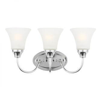 Holman traditional 3-light indoor dimmable bath vanity wall sconce in chrome silver finish with sati (38|44807-05)
